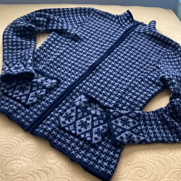 100% WOOL zip up cardigan by DAVID BROOKS - Picture 1 of 11